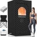 Sauna Box,Portable Sauna for Home use with Ten Aluminium foil Heating BlanketsPersonal Steam Sauna with 3L Steamer, 9 Levels, Folding ChairExtra Large Size (36 * 36 * 71inch)