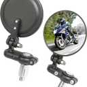 Zlirfy Motorcycle Mirrors,Motorcycle Mirrors for Handlebars,Car Accessories 3" Round Handlebar Mirrors,Handle Bar End Mirrors Rearview Side Mirror,Compatible with Motorcycle Dirt Bike Chopper