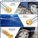 Hydro Jet High Pressure Power Washer - Magic Power Washer Extendable Wand, Flexible Water Hose Universal Nozzle, Gutter Patio Car Pet Window Cleaning (18inch-Blue)