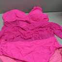 Dridreo Hot Pink Swimsuits for Women 2026 Tummy Control Tankini Sets Two Piece Full Coverage Bathing Suit High Waisted Swimwear XL