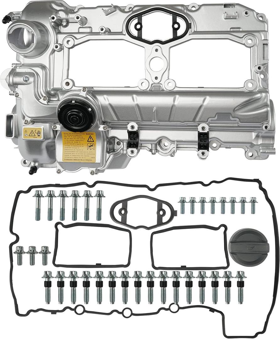 Upgrade Aluminum N20 Engine Valve Cover Kit with Gasket, Bolts & Oil Filler Cap Compatible with 2012-2018 BMW 228i 320i 328i 328i GT xDrive 428i 528i X1 X3 X4 X5 Z4 L4 2.0L Part# 11127588412 264-517