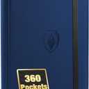 Premium 9 Pocket Card Binder for 360 Cards, Fabmaker PU Cover Trading Card Binder, Sturdy Card Collection Album, Sleek Card Holder Folders for Game Cards & Sports Cards, Navy Blue