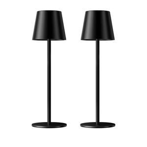 Kakanuo Cordless Table Lamp Rechargeable Black - KK 2 Pack 5000mAH Battery Operated Lamp for Counter, 3 Color Stepless Dimming Wireless Lamp for Dining Kitchen, Outdoor Patio, Touch Control