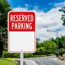 MUXYH Blank Reserved Parking Sign, Write-On Sign, 18 x 12 Rust Free Heavy Duty Aluminum Reflective Warning Signs, UV Protected, Fade Resistant, Weatherproof - Easy to Mount - Outdoor use (Red)