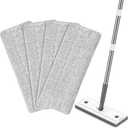 Mop Replacement Pads, 4-Pack Microfiber Cleaning Cloths for Flat Mop, Washable, Highly Absorbent for Floor Cleaning