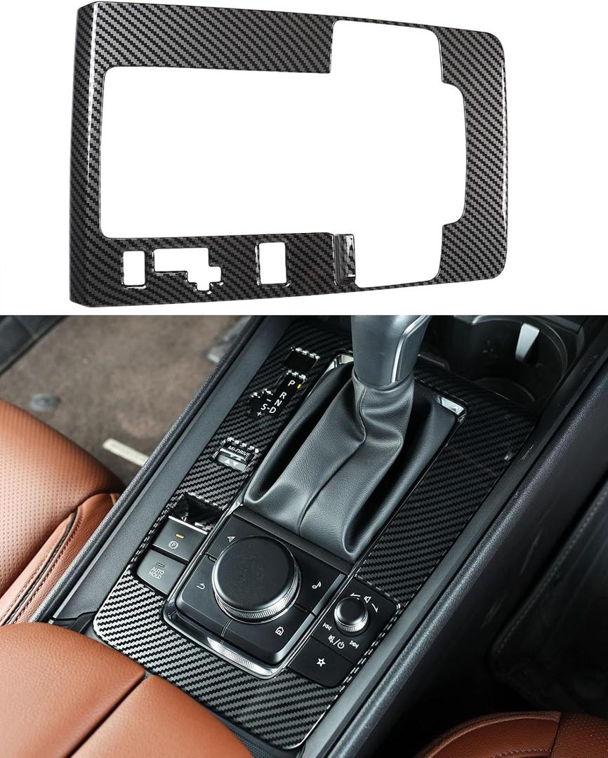 Fit for Mazda CX50 2023 2024 2025 2026 Accessories, Carbon Fiber Gear Shift Box Panel Car Center Console Cover Gear Panel Gear Shift Knob Cover Trims Frame Protection for CX 50 Interior
