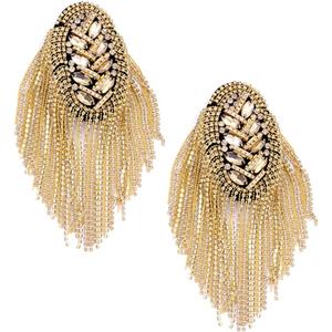 TENDYCOCO Halloween Costumes Tassel Epaulet Shoulder Pads Rhinestone Shoulder Board Costume Shoulder Jewelry Shoulder Badge Decor for SuitGolden Mens Clothing