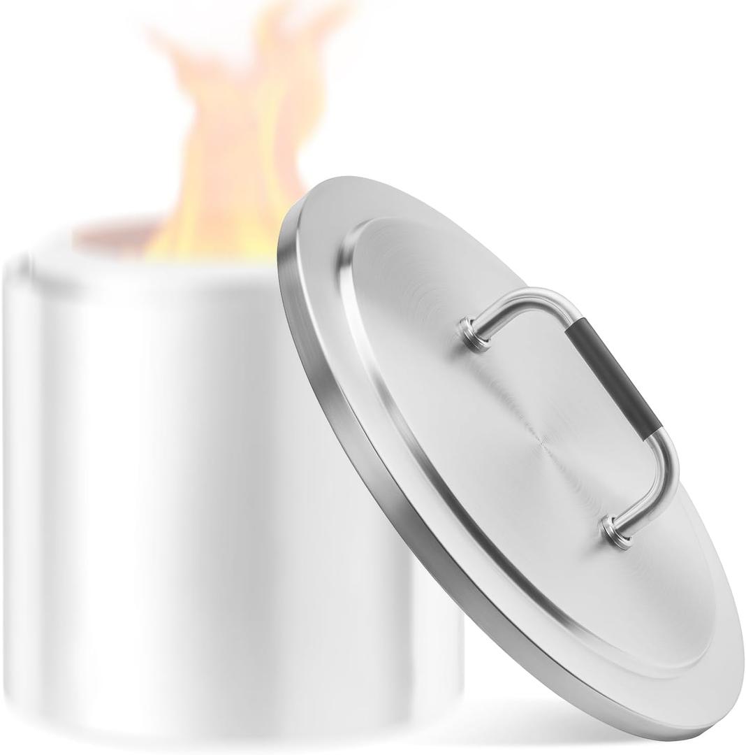 Stainless Steel Fire Pit Lid for Solo Stoves Bonfire, Portable Outdoor Fire Pits Round Lid with Heat Resistant Safe Handle, Camping Backyard Stove Cover Lids Accessories for Solo Stove Bonfire 19.5"