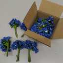 144pcs Artificial Mini Royal Blue Flower Stamen Pistil and Soft Stem,20mm Tiny Berry for DIY Wedding Make Bridal Hair Clips,Cake Top,Wrist Corsage Boutonniere,Candle Rings Wreath Bracelet Flower