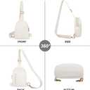 VOROLO Sling Bag Sling Chest Bag with Two Parallel Zipper and Ajustable Strap Fashion Sling Pack Beige