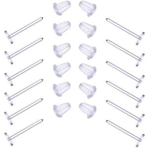 Elfstone 3mm Invisible Plastic Earrings Blank Pins Stud Tiny Head Findings DIY Supplies (200 pieces/100 Pairs)