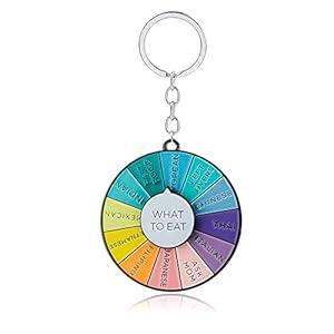 FAN X JEWELRY What To Eat Keychains - Funny Spinning Food Key Chain - Aesthetic Gifts for Women Men