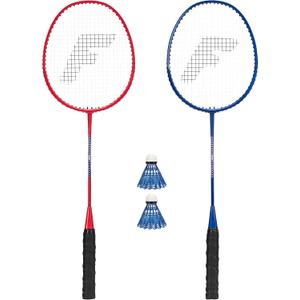 Franklin Sports 2 Player Badminton Replacement Set - 2 Badminton Racquets and 2 Shuttlecocks - Adults and Kids Backyard Game - Red, Blue, Stars, One Size