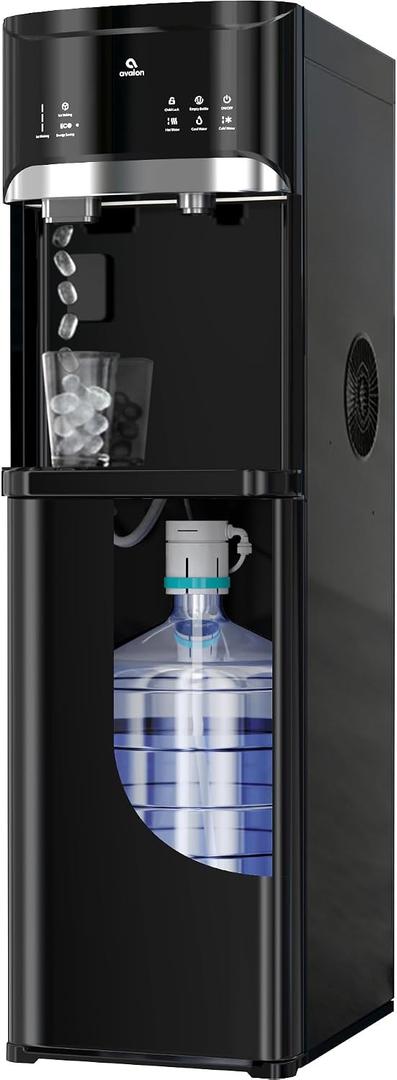 Avalon Bottom Loading Water Cooler Water Dispenser with Bullet Ice, 22 LBS Per Day- 3 Temperature Settings - Hot, Cold & Room Water, Electronic Display, Indicator Lights, ETL Listed