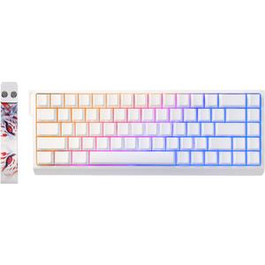 YUNZII x MADLIONS MAD68 HE Rapid Trigger Wired Magnetic Mechanical Gaming Keyboard 60% Hall Effect Switches Adjustable Actuation, PBT Keycaps RGB Hot-Swap,8K Hz Polling Rate(White,Amber Pro Switch)
