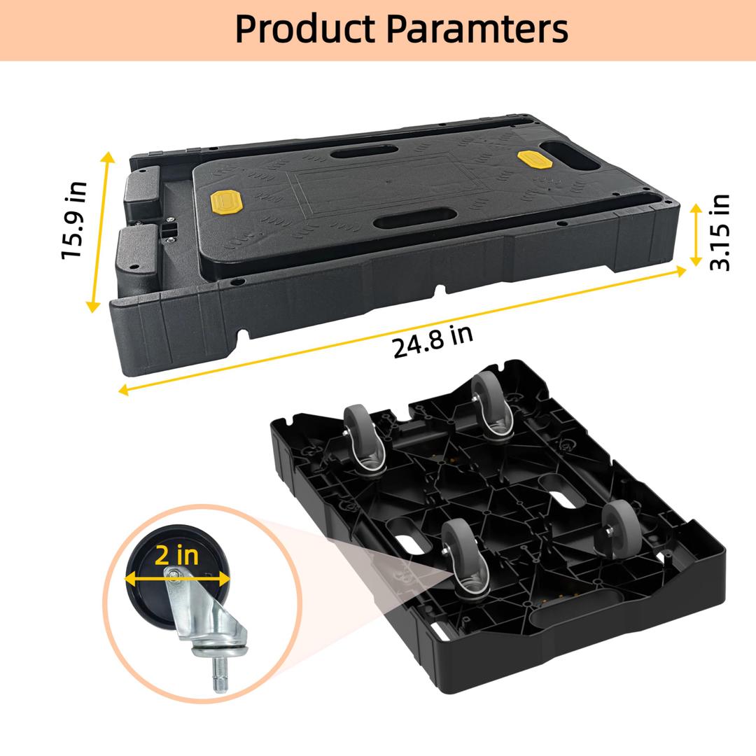 HBFBDRCT Furniture Dolly 4 Wheels Heavy Duty Plastic Dolly Cart, 330-lb Load Capacity Furniture Moving Dollies with 4 Wheels for Piano, Couch, Fridge, Washing Machine, Big Plant