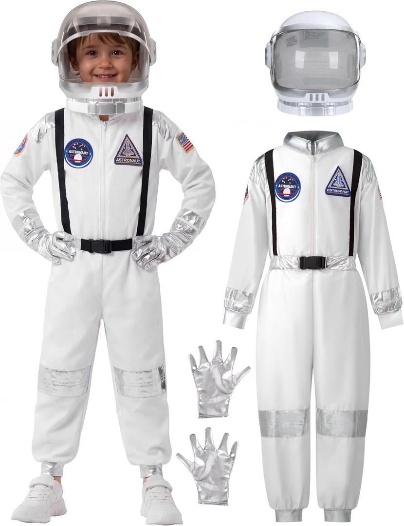 Spooktacular Creations Halloween Astronaut Costume for Kids, Unisex Astronaut Outfit, Toddler Pilot Jumpsuit for Themed Party, Size: S (5-7 YRS)