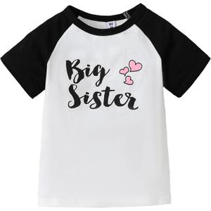 SXSXSX Big Sister Announcement T-Shirt Cotton Soft Toddler Girl Top I'm Going to Be a Big Sister Gift (1-7 Years)
