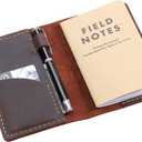 Robrasim Leather Journal Cover for Field Notes, Notebook Cover for Moleskine Cahier, Handmade Vintage Leather Cover for 3.5" x 5.5" Notebooks, Coffee