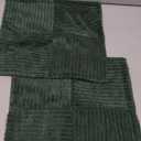 MIULEE Christmas Decorative Throw Pillow Covers for Couch Bed Livingroom 12x12 Inch Set of 2 Dark Green Boho Accent Throw Pllows Broadside Striped Patchwork Soft Corduroy Pillowcases