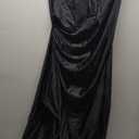 Memoriesea Women's Sexy One Shoulder Ruched High Split Evening Maxi Formal Dress, M