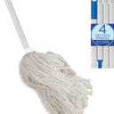 LOLA Cotton String Wet Mop, Absorbs Up to 3X its Weight in Water, for Floor Cleaning, Includes Swivel Hang Cap for Storage