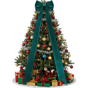 Canlierr Giant Wall Bow Decorations 90x18 Inch Oversized Large Velvet Bow Decorative for Room Wall Backdrop Party Birthday Baby Shower Decor Front Door Patio Outdoor Wedding Arch Supply(Green)