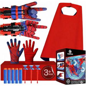 Superhero Toy Set Includes 2 Shooters, 2 Gloves, and 1 Cape Ideal for Indoor and Outdoor Costume Role-Playing & Imaginative Play (Blue)