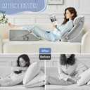 9PCS Wedge Pillow Set for After Surgery Recovery, Adjustable Memory Foam Neck Pillow, Foam Leg Pillow, Relieves Neck, Leg Pain, Sleep Apnea, and Functions as a Reading Pillow, Gray