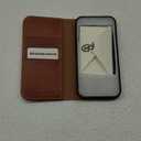 SHIELDON Case for iPhone 14 6.1" 2022, Genuine Leather Folio Wallet Case Magnetic Closure RFID Blocking Credit Card Slots Kickstand Full Protection Cover Compatible with iPhone 14 - Retro Brown