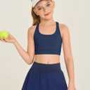 Haloumoning Girls Training Bra Kids Strappy Scoop Neck Bras Yoga Sports Comfort Dance Crop Top 120