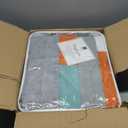 Lush Decor Shelly Stripe Quilt | Modern Geometric Pattern Reversible 3 Piece Bedding Set - King - Orange & Gray