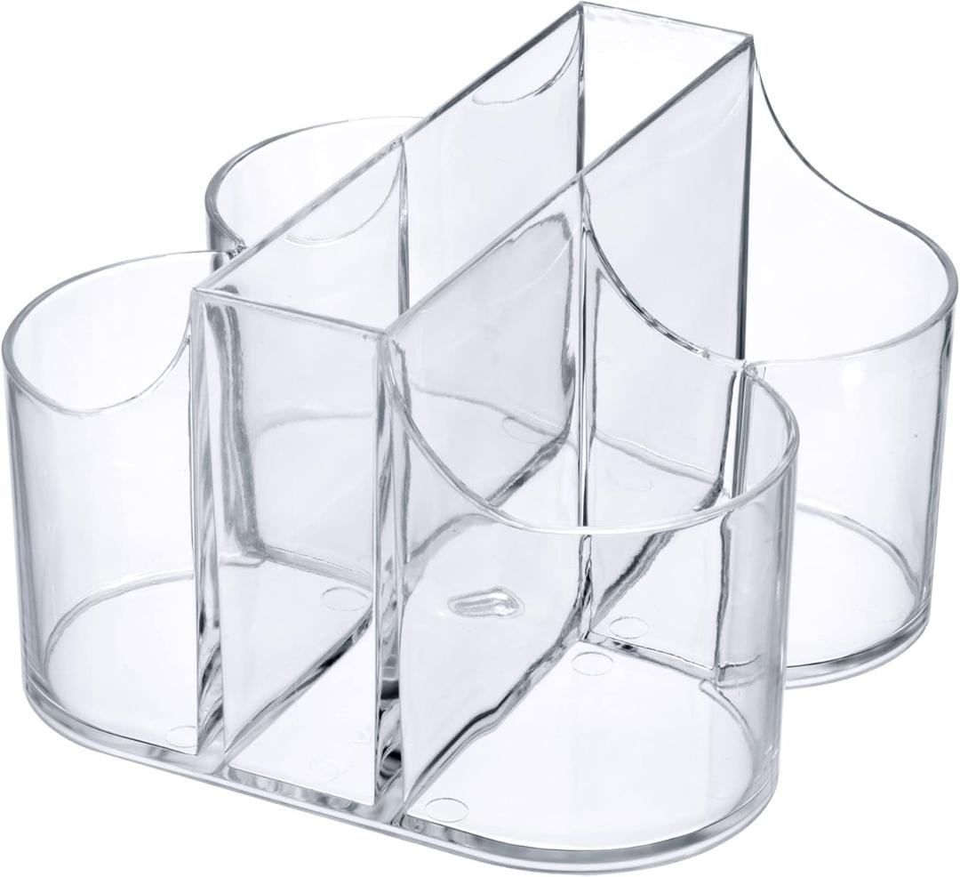 Lillian Tablesettings Cutlery Caddy Organizer 5 Compartment - Silverware Organizer & Napkin Holder - Clear Lillian Tablesettings Cutlery Caddy Organizer 5 Compartment - Silverware Organizer & Napkin Holder - Clear