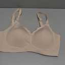 Vertvie Women Seamless Jelly Bras No Underwire Supportive Wireless Push Up Full Coverage Bralette Comfy Scalloped T-Shirt Bra (Beige, XL)