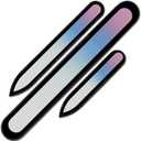 Glass Nail File Manicure Set - Mont Bleu Best Set of 3 Glass Nail Files in Pouch - Rainbow Colors - Genuine Czech Tempered Glass - Handmade in EU - Premium Nail Filer Kit for Natural Nails (Bubblegum)