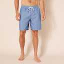 Amazon Essentials Men's 9" Relaxed-Fit Quick-Dry Swim Trunk - Discontinued Colors (Large, Blue Geometric Print)