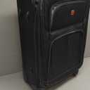 SWISSGEAR Sion Softside Expandable Spinner Luggage Durable Lightweight Travel Suitcase, Black, Checked-Medium 25-Inch