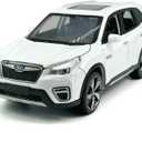 1:30 Scale 2021 Forester e-Boxer SUV Model Toy Car Metal Diecast Toy Vehicle, Doors Open, Light Sound, Pull Back, Toys for Boys Kids Gifts, Men Collection, Home Office Dcor, White