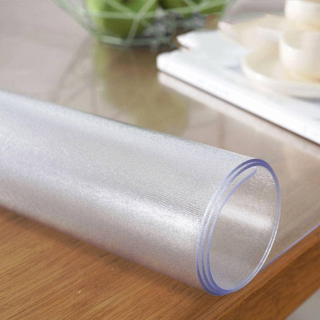 WEIGE Clear Table Protector Crystal PVC Tablecloth Clear Vinyl Plastic Thicken Weatherproof Heavy Duty Desk Protection Pad Rectangle Table Cover Mat -B-80x80cm(31x31inch)