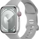 DaQin Sport Band Compatible with Apple Watch Bands 40mm 41mm 42mm 44mm 45mm 46mm 49mm 38mm Women Men, Soft Silicone Waterproof Wristband Strap for iWatch Band Series 11 10 9 8 7 6 5 4 3 2 1 SE Ultra (Light Gray)