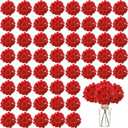 100PCS Artificial Hydrangea Flowers, Fake Flowers Silk Hydrangea Full Flowers Heads with Stems for Wedding Home Party Shop Baby Shower Decor (Dark Red)
