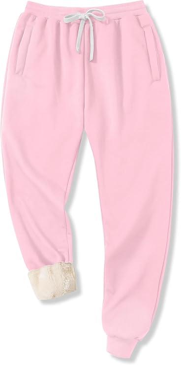 Unisex Kids Winter Active Sherpa-Lined Fleece Sweatpants Warm Athletic Jogger Pants with Pockets 8 Years