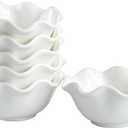1.6 oz Porcelain Pinch Bowls, Set of 6 Wavy Small Bowls for Sauces, Dippings, Charcuterie, Condiments, Snacks