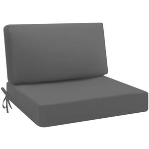 idee-home Outdoor Cushions for Patio Furniture, Outdoor Seat Cushion | Waterproof Hampton Bay Deep Seat Replacement Couch Chair Cushions for Garden Lawn Backyard Deck, Grey 28.5 x 28.5