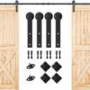 SMARTSTANDARD 10FT Double Barn Door Hardware Kit, Sliding Barn Door Track, Heavy Duty, Smoothly and Quietly-Easy to Install-Includes Step-by-Step Installation Instruction Fit 30" Wide Door Panel