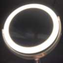 SuperGlow 9" Round Shaped Dual-sided Lighted Makeup Mirror, 1X/5X Magnifying Vanity Mirror, Brightness 1000Lux, 360 Degree Rotating Adjustable Brightness Mirror, Brushed Nickel Finish