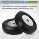 GICOOL 4.10/3.50-6 Flat Free Tire and Wheel, with 3"-3.5''-4.0''-4.5'' Centered Hub, and 3/4" & 5/8" Bearings, Replacement for Lawnmower, Wheelbarrow, Hand Truck/All Purpose Utility Tire on Wheel