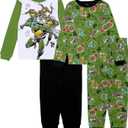Nickelodeon Boys' 4-piece Snug-fit Cotton Short-Sleeve Matching Pajama Set, Soft & Cute for Kids (8, Tmnt Dudes)