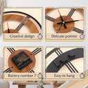 Large Wall Clock Decorative Wall Clock Round Kitchen Clock Farmhouse Kitchen Decor Rustic Clocks for Walls Farmhouse Silent Clock for Living Room Decor (Rustic)