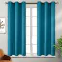 BGment Blackout Curtains - Grommet Thermal Insulated Room Darkening Bedroom and Living Room Curtains, Set of 2 Panels (38 x 45 Inch, Peacock Blue)